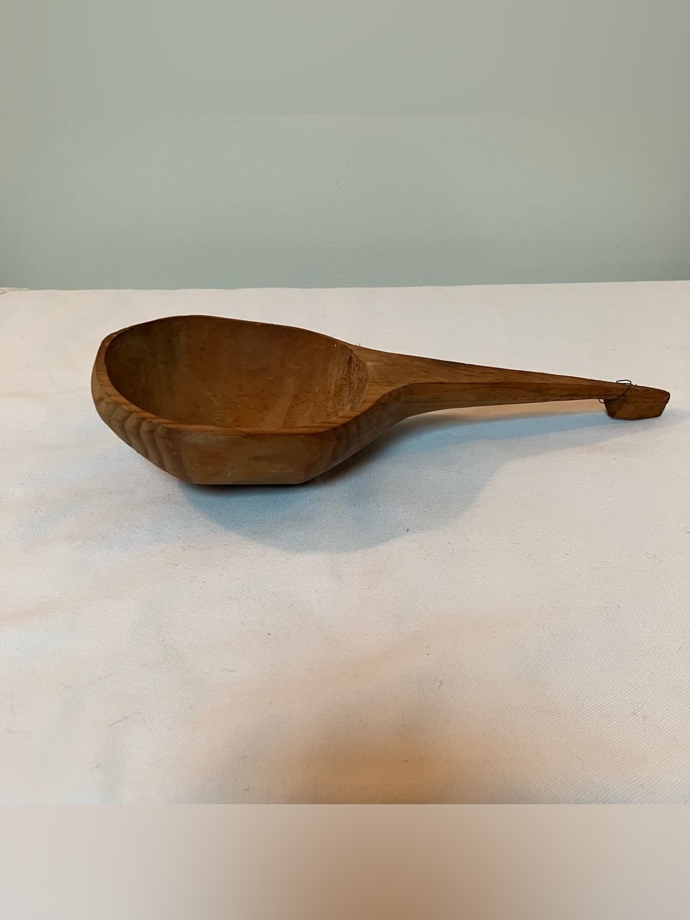 VTG Hand Carved Wooden Ladle Spoon Bailer Primitive Farmhouse Cottage Folk Art